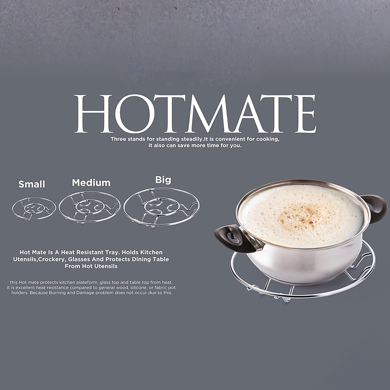 Apex Stainless Steel Wire Hotmate Trivet Stand Set of 3 Apex Stainless Steel Wire Hotmate Trivet Stand Set of 3